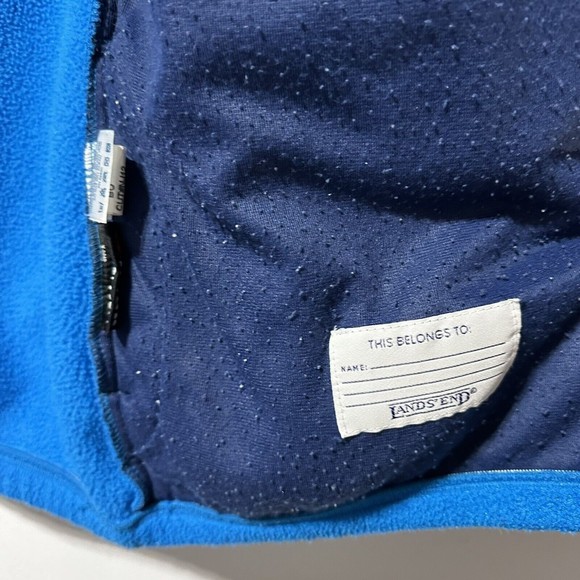 Land's End Womens Polartec Fleece Sweater Jacket Full Zip Sweatshirt Size L Blue - Picture 12 of 13